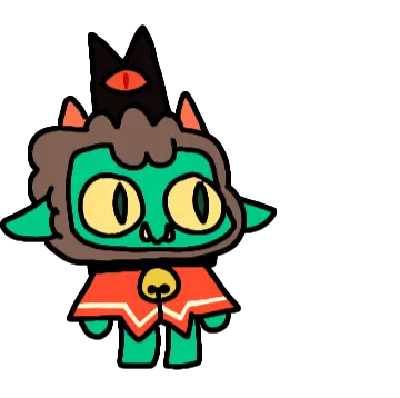 digital illustration of Broto as the lamb from Cult of the Lamb