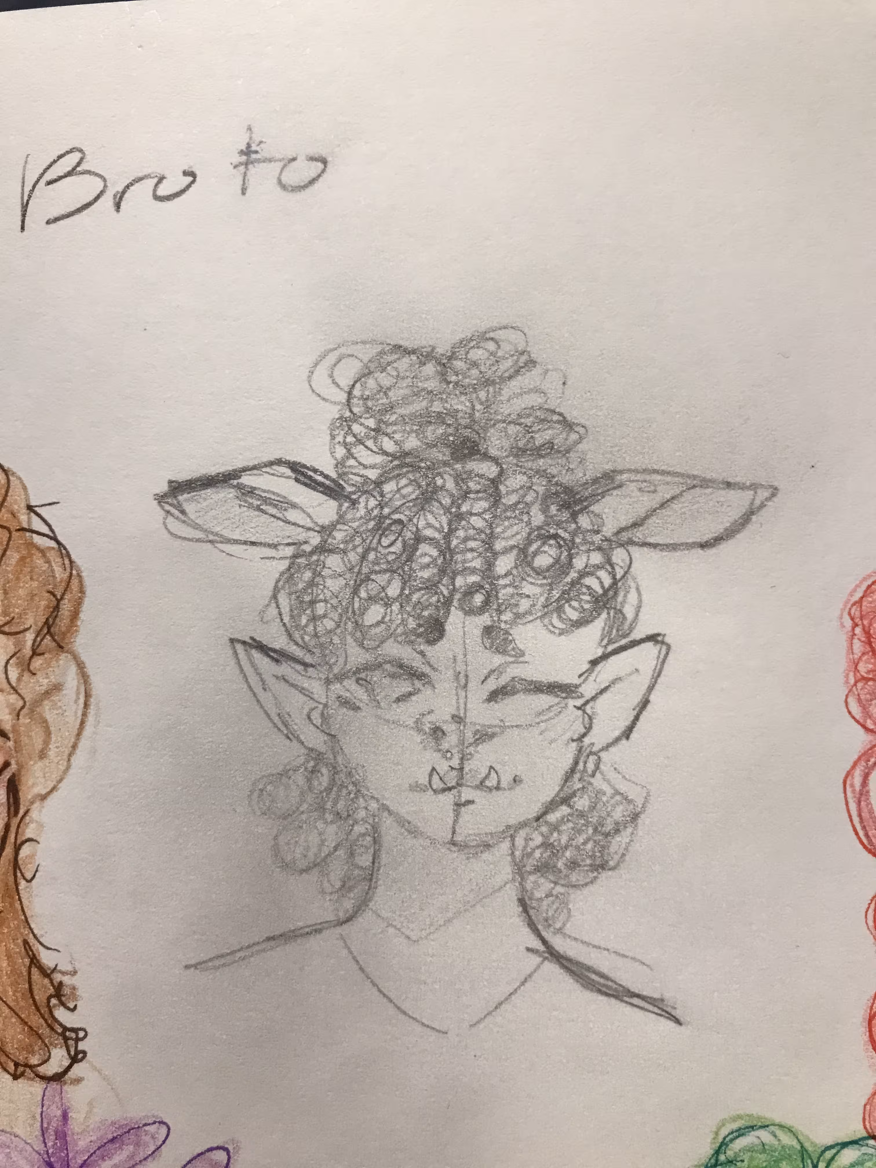 pencil sketch of Broto